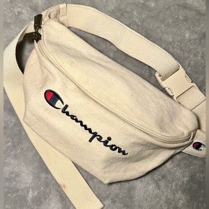 CHAMPION belt bag, cream, cotton canvas